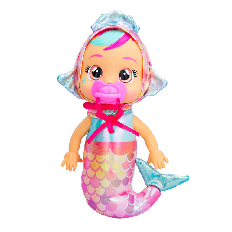 Cry Babies Tiny Cuddles Mermaids Melody - 9" Baby Doll | Metallic Pajamas with Mermaid Tail
