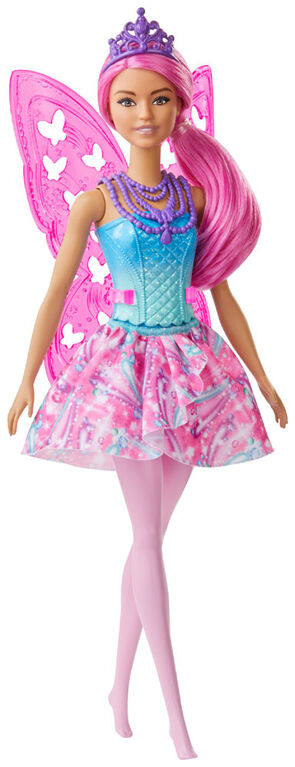 Barbie Dreamtopia Fairy Doll, 12-inch, Pink Hair, with Wings and Tiara