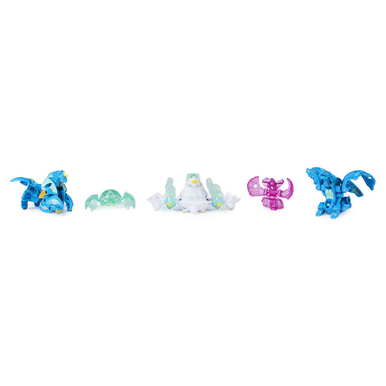 Bakugan Evolutions, Dragonoid and Sluggler Battle Strike Pack, Includes 6 Bakugan Action Figures, 9 Trading Cards and 8 BakuCores