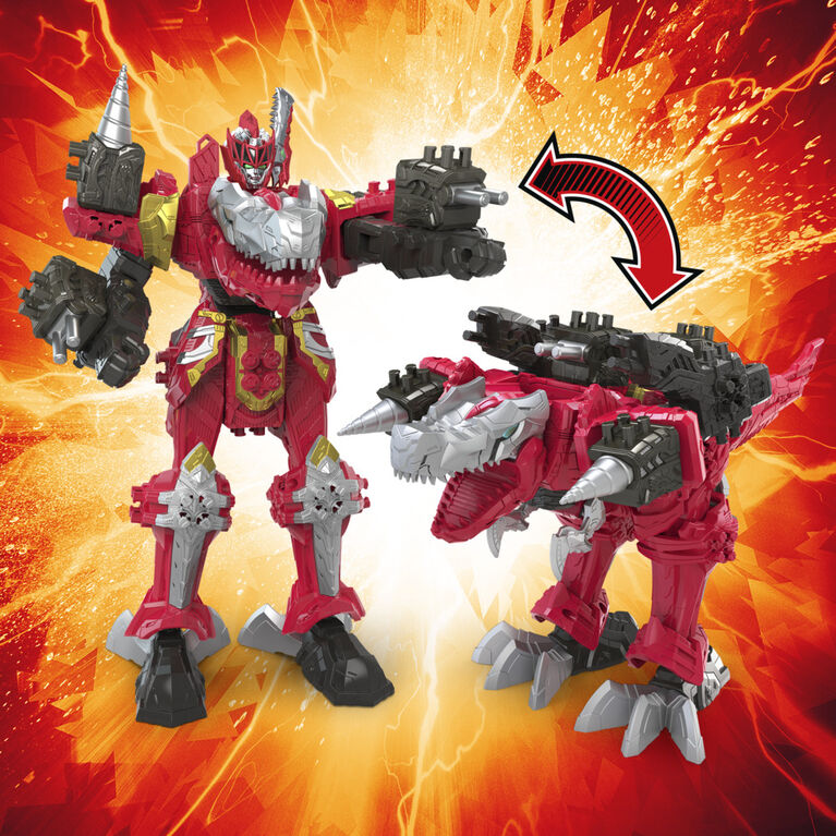 Power Rangers Dino Fury T-Rex Champion Zord, Morphing Dino Robot Zord with Zord Link Mix-and-Match Custom Build System