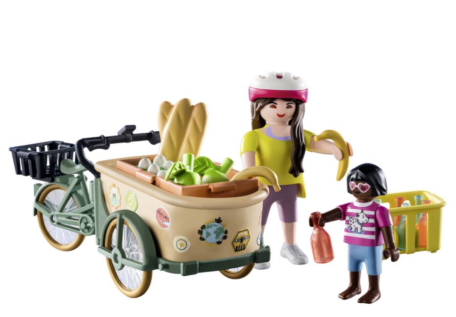 Playmobil Cycliste avec velo et remorque avant