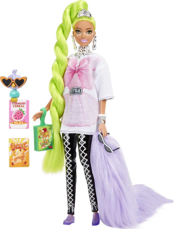 Poupée Barbie Extra n°11, Très Longs Cheveux Vert Fluo