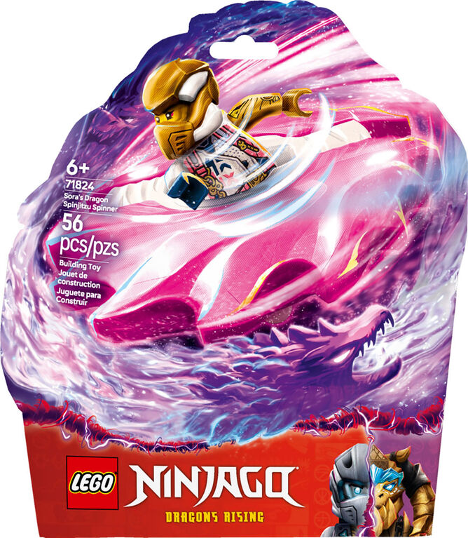 LEGO NINJAGO La toupie Spinjitzu du dragon de Sora, jouet d'action, cadeau ninja avec 2 figurines 71824