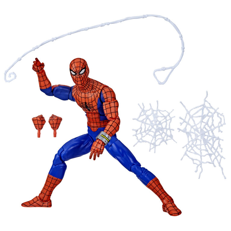 Marvel Legends Series Spider-Man, figurine Spider-Man japonais 60e anniversaire de 15 cm, 6 accessoires
