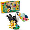 LEGO Creator Les Animaux Sauvages : le Toucan Tropical, Figurine, Se Transforme en Papillon ou en Poisson 31173