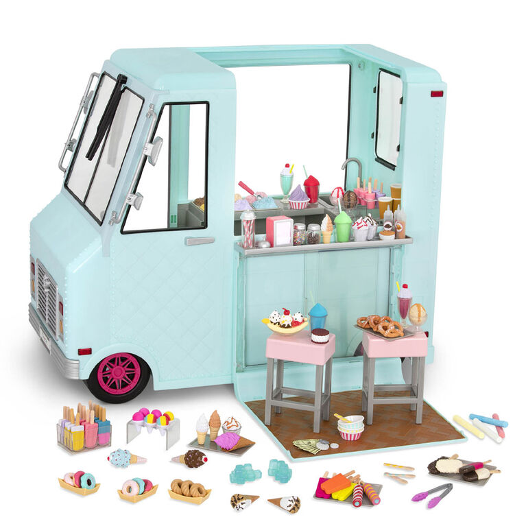 Sweet Stop Ice Cream Truck, Camion de glaces pour poupées - bleu - Notre exclusivité