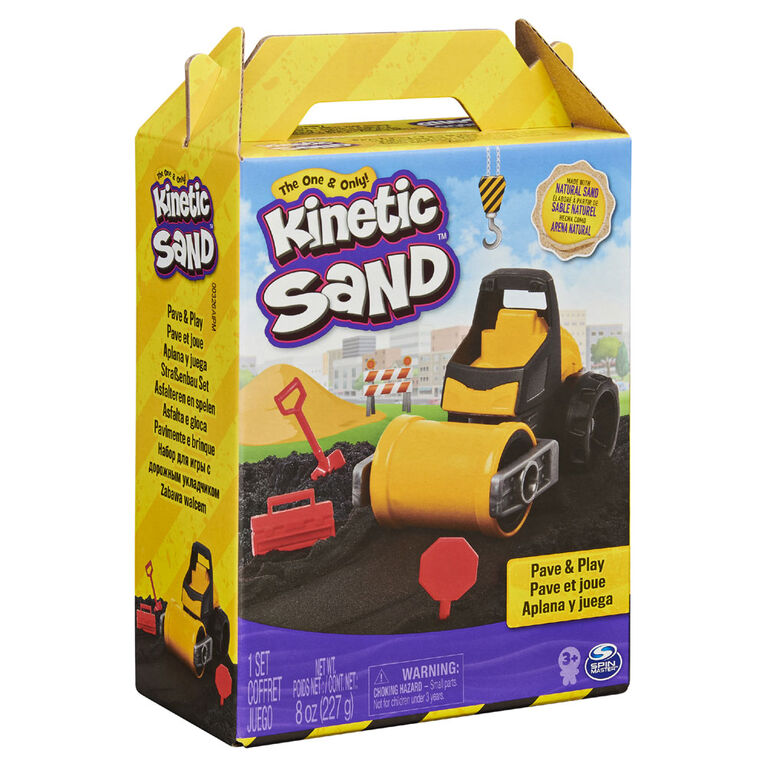 Kinetic Sand, Coffret de chantier Pave et joue avec véhicule et