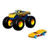 Hot Wheels Monster Trucks 1:64 Scale Vehicles 2 Pack; 1 Die-Cast Truck and 1 Car