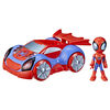 Marvel Spidey and His Amazing Friends Glow Tech Web-Crawler Vehicle, Preschool Toy with Lights, Sounds