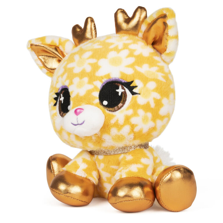 P.Lushes Designer Fashion Pets Daisy Doemei Doe Premium Stuffed Animal, Yellow/Gold, 6"