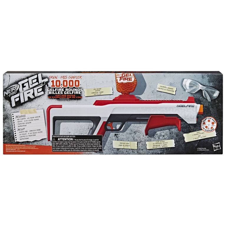 Nerf Pro Gelfire Raid Blaster, Fire 5 Rounds At Once, 10,000 Gel Rounds, 800 Round Hopper, Eyewear