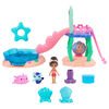 Gabby's Dollhouse, Purr-ific Pool Playset with Gabby and MerCat Figures, Color-Changing Mermaid Tails and Pool Accessories