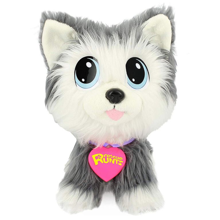Rescue Runts! Husky Plush Dog (White/Gray) Toys R Us Canada