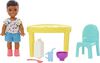 Barbie Small Doll and Accessories, Babysitters, Inc. Set with Table, Chair and 5 Pieces