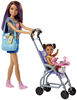 Barbie Babysitting Playset with Skipper Doll, Baby Doll, Bouncy Stroller and Themed Accessories