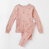 4 ans pyjama deux pièces à manches longues - imprimé rose pâle