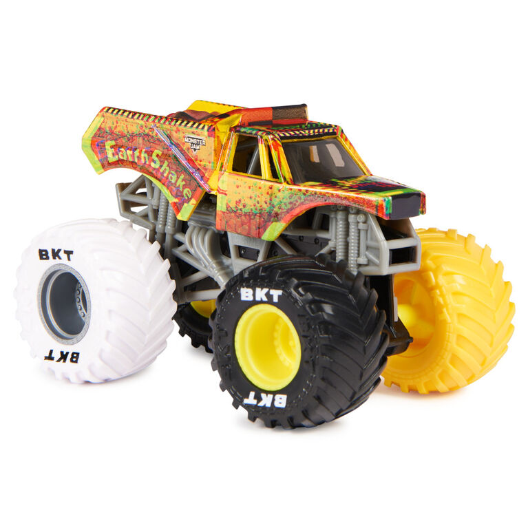Monster Jam, Official Earth Shaker (Multicolor Tires) Monster Truck, Die-Cast Vehicle, 1:64 Scale, Kids Toys for Boys Ages 3 and up