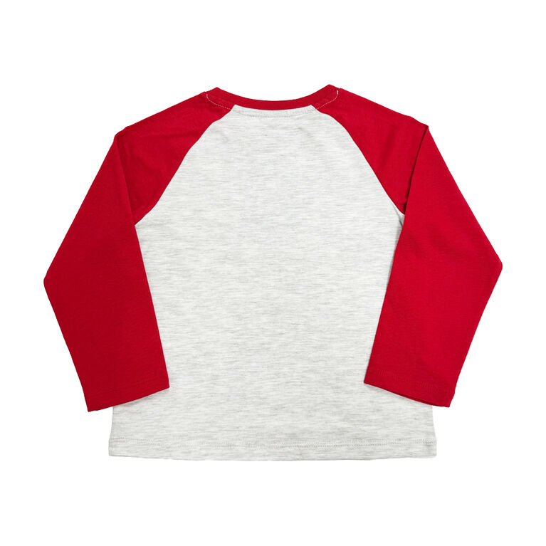 Harry Potter - T-shirt à manches longues raglan - Blanc cassé chiné et rouge - Taille 5T - Exclusivité Toys "R" Us