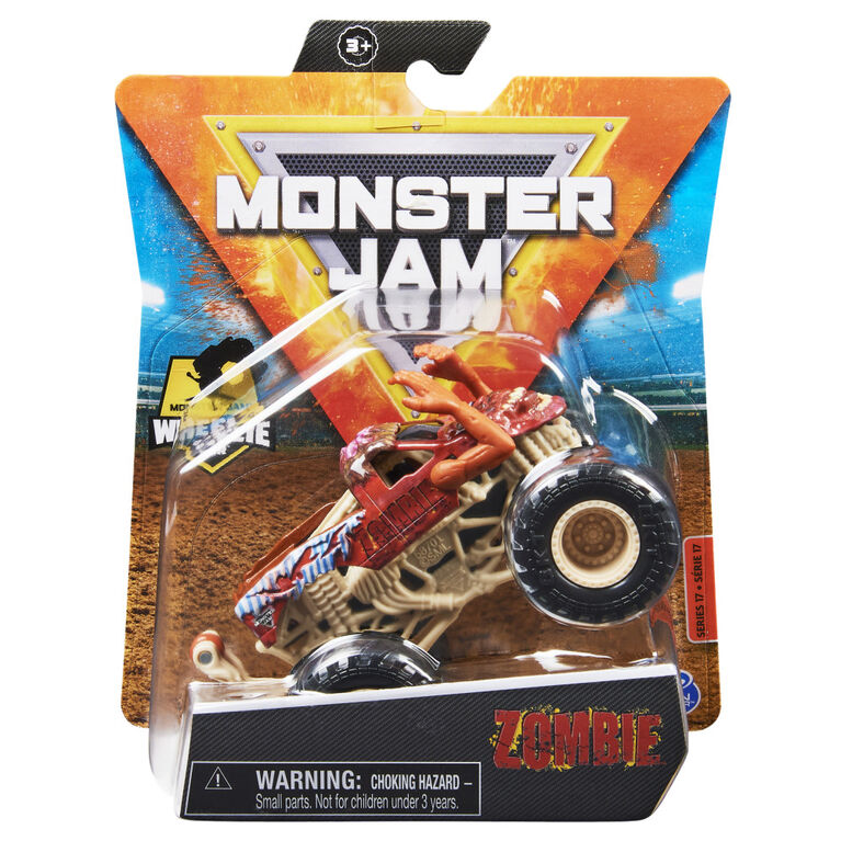 Monster Jam, Official Zombie Monster Truck, Die-Cast Vehicle, Bone Yard Trucks Series, 1:64 Scale