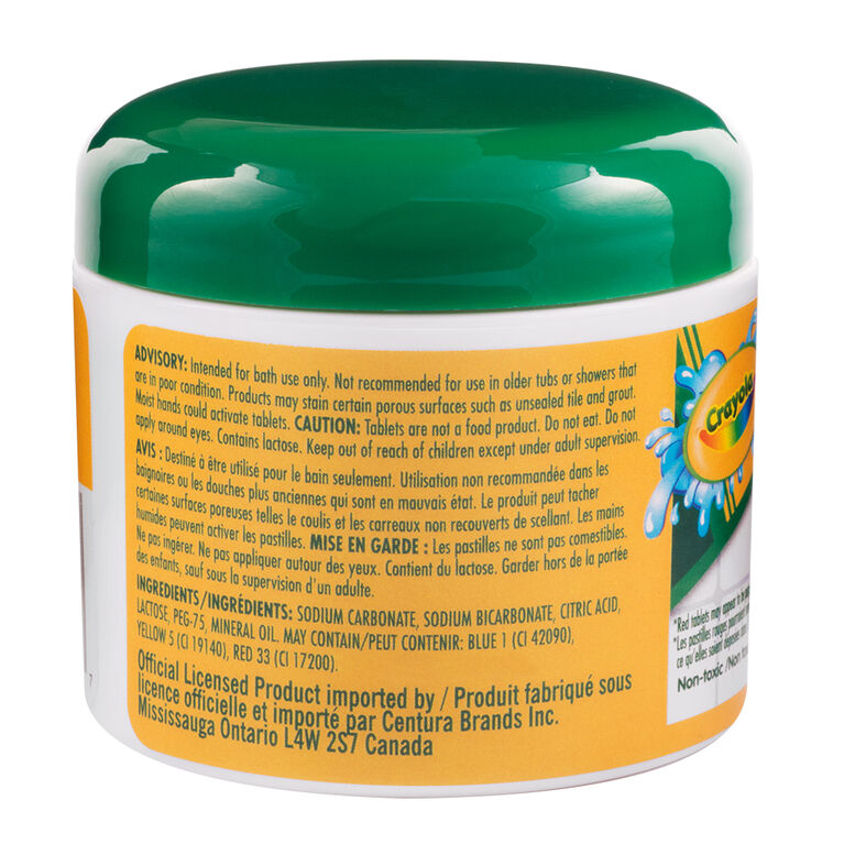 Pastilles sans parfum Colour Bath Dropz de Crayola pour baignoire 51g