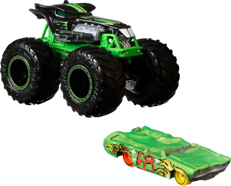 Hot Wheels- Monster Trucks - V&eacute;hicules &agrave; &eacute;chelle 1:64, coffret de 2