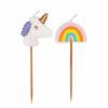 Unicorn Rainbow Bday Candles Assorted Colours 6 pieces