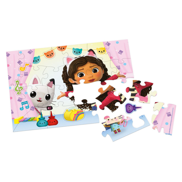 Gabby's Dollhouse, Puzzle de 24 pièces, thème musique, 1 de 4 puzzles pour enfants inspirés de la série Netflix DreamWorks Gabby's Dollhouse