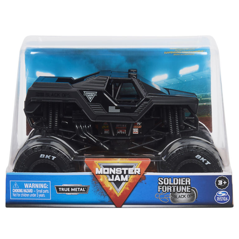 Monster Jam, Official Soldier Fortune Black Ops Monster Truck, Collector Die-Cast Vehicle, 1:24 Scale