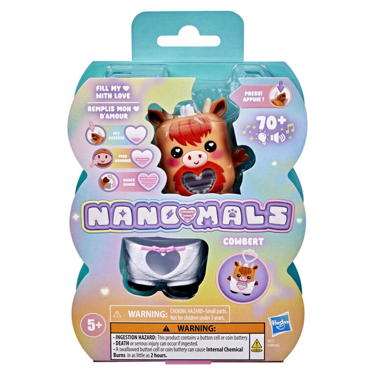 Hasbro Nano-mals Cowbert le boeuf Highland, compagnon électronique