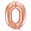 Ballon en aluminium en forme de nombre en or rose 34" - 0