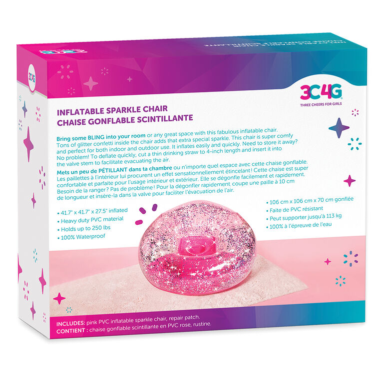 3C4G Chais de Confettis Scintillants - Rose