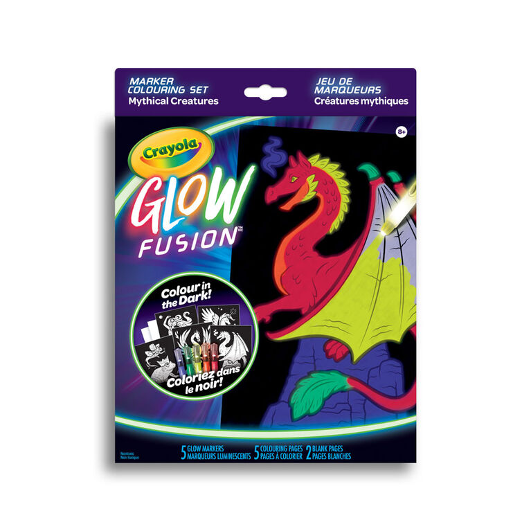 Glow Fusion Marker Colouring Set - Mythical Creatures