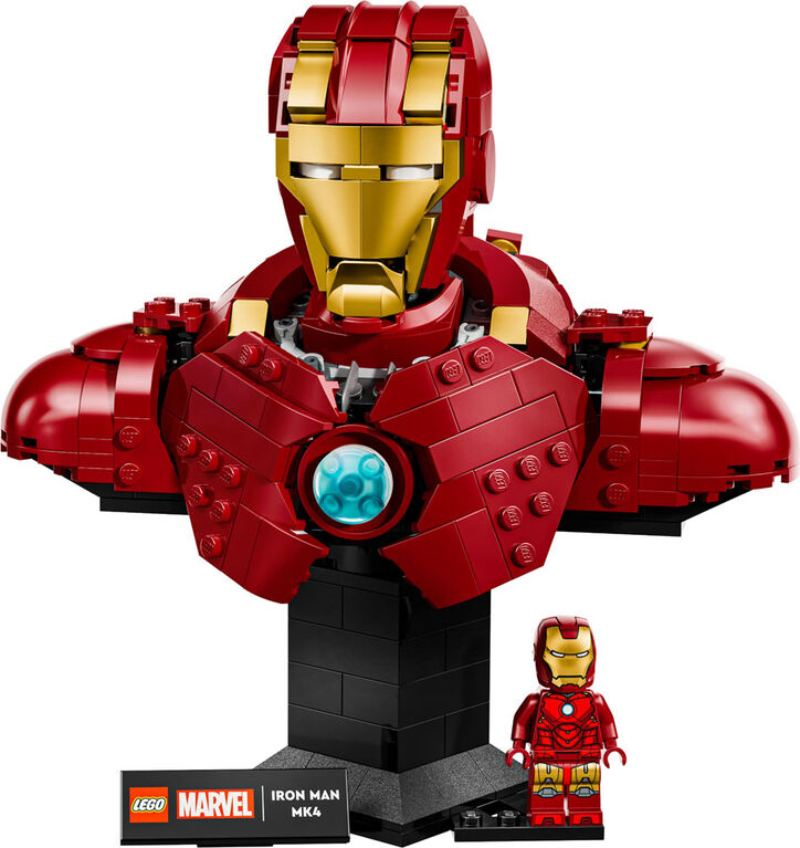 LEGO Marvel Iron Man MK4 Bust Building Kit - Includes Minifigure - Collectible for Adults, 18+ - 76327