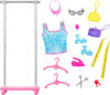 Barbie "Brooklyn" Stylist Doll and 14 Accessories Playset, Wardrobe Theme with Puppy and Clothing Rack