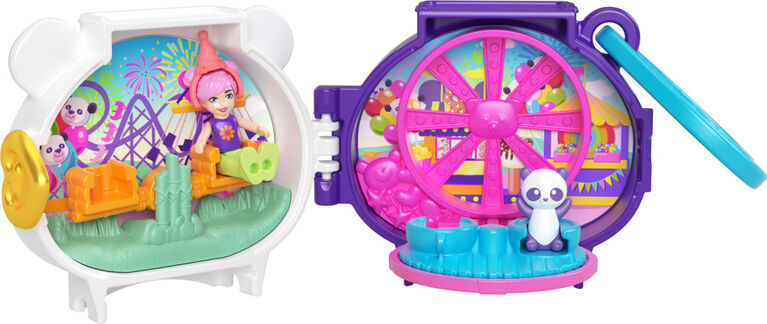Polly Pocket Dolls and Playset, Mini Travel Toys, Pet Connects Panda