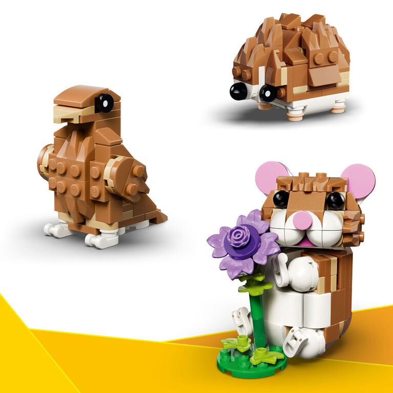 LEGO Creator 3 in 1 Cute Hamster with a Flower Building Toy for Girls & Boys, Ages 7+ - 31376