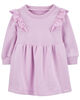 Robe à manches longues en molleton mauve Carter's 9M
