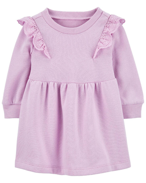 Robe à manches longues en molleton mauve Carter's 9M