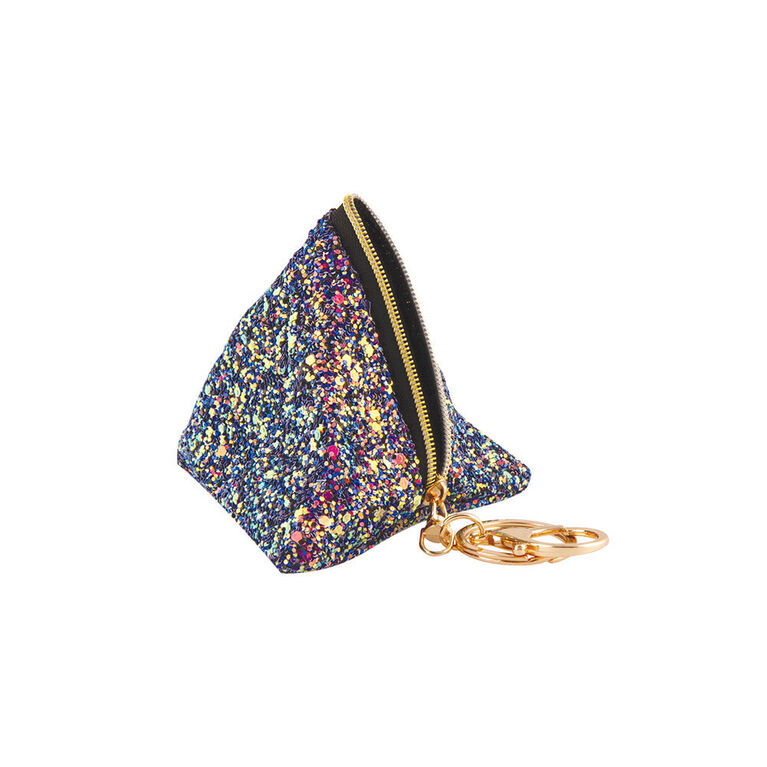 Fashion Angels - Chunky Glitter Triangle Pouch Bag Charm - Midnight