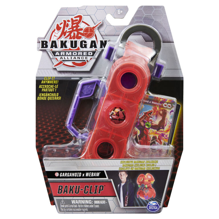 Bakugan, Accessoire de rangement Baku-Clip avec Bakugan Fusion Garganoid x Webam exclusif - Notre exclusivité