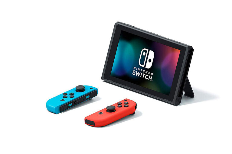Nintendo Switch With Neon Blue And Neon Red Joy Con Toys R Us Canada