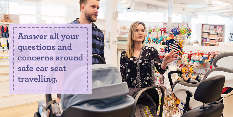 Answer all your questions and concerns around safe car seat travelling.