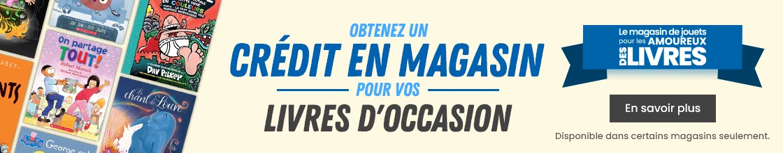 Le magasin de jouets pour les amoureux des livres. Obtenez un crédit en magasin pour vos livres d'occasion