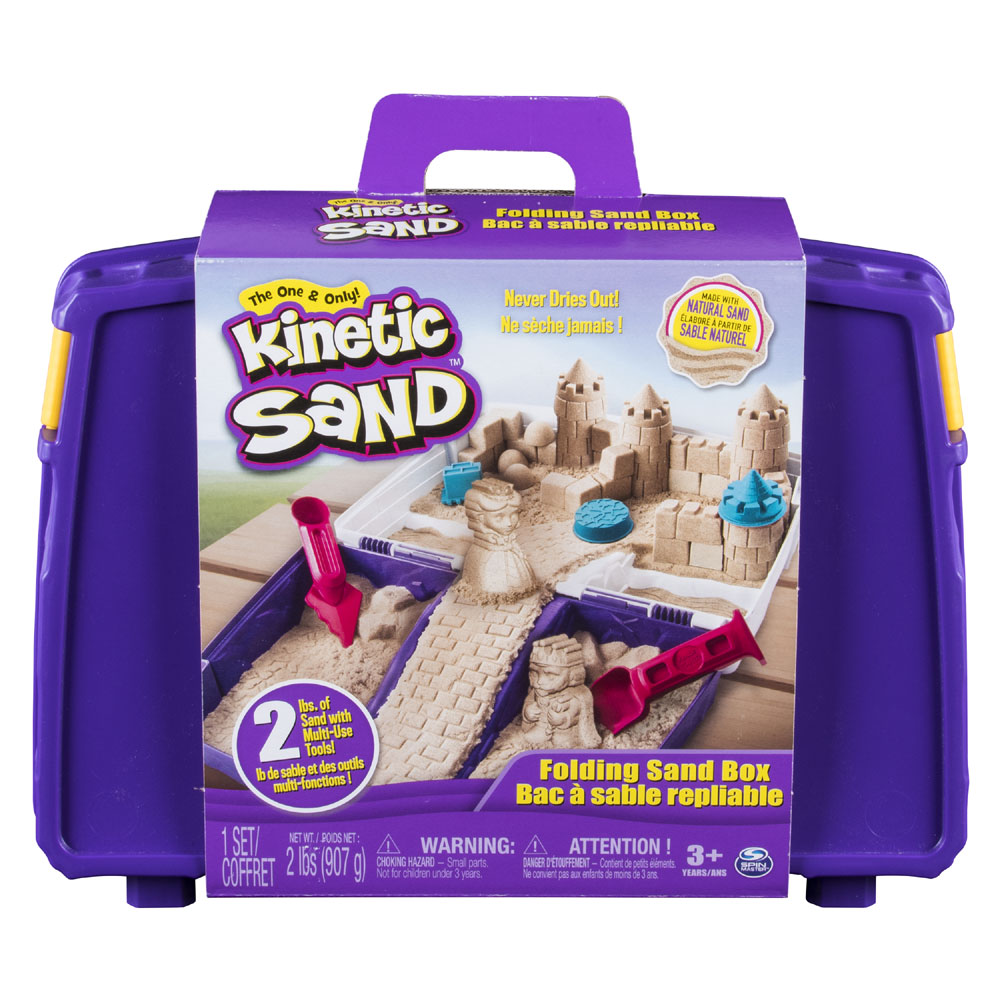 Kinetic Sand, Folding Sand Box with 2lbs of Kinetic Sand and Mold