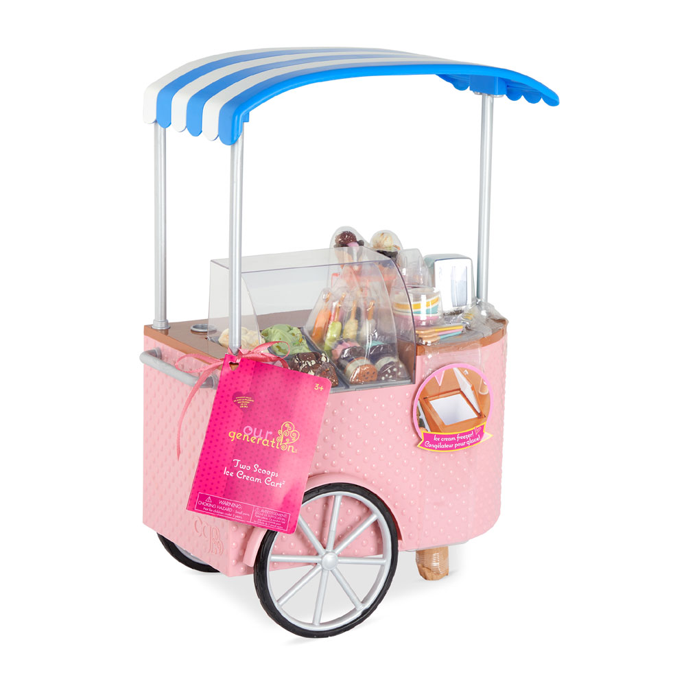 Our Generation Two Scoops Ice Cream Cart Ice Cream Playset for 18inch
