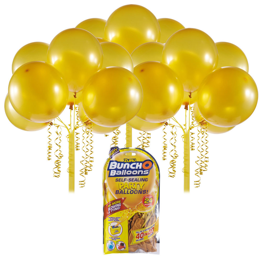 Bunch O Balloons 24 x 11 Inch SelfSealing Latex Party Balloons Gold