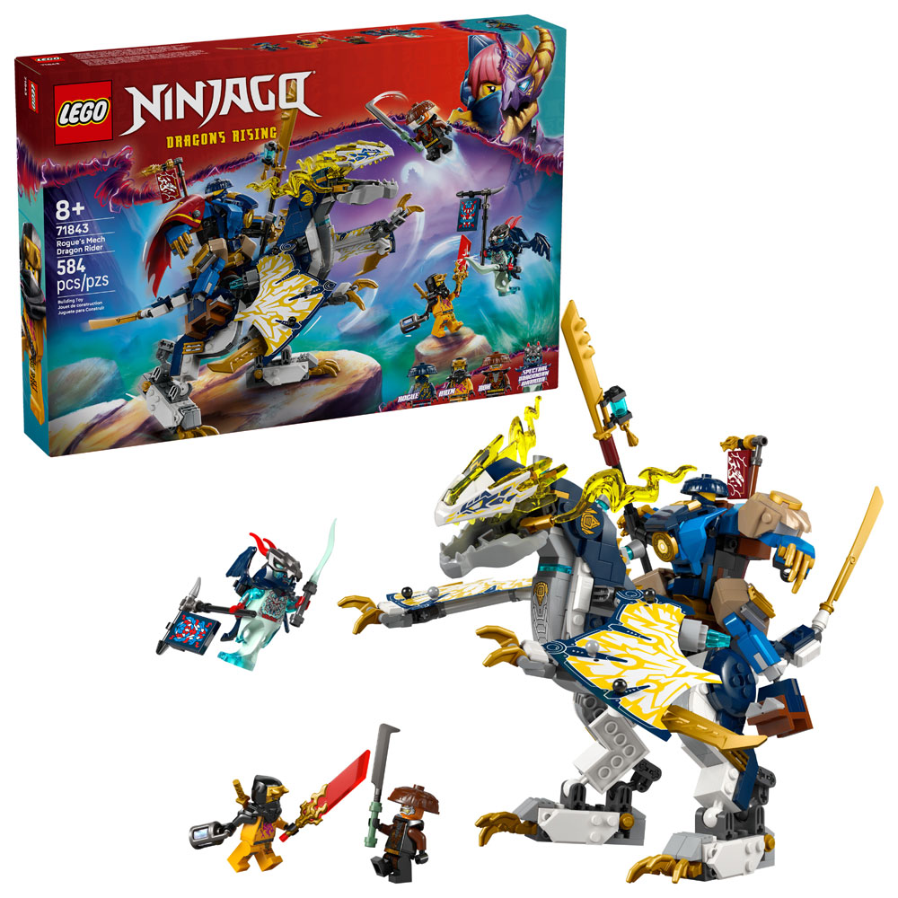 LEGO NINJAGO Rogue's Mech Dragon Rider Building Toy for Kids, Boys