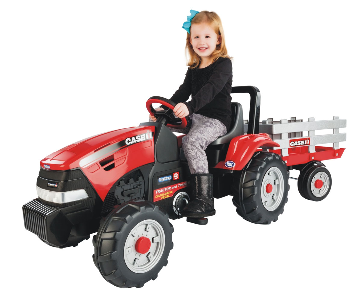 Peg Perego Case IH Tractor with Trailer Red Toys R Us Canada