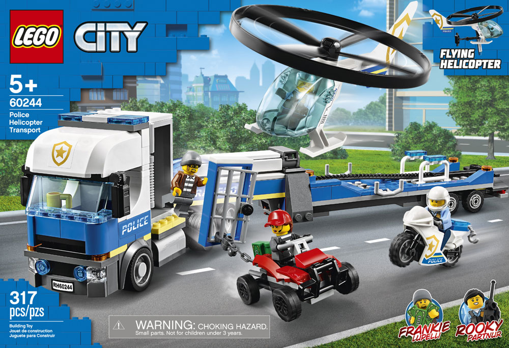 lego police truck and trailer