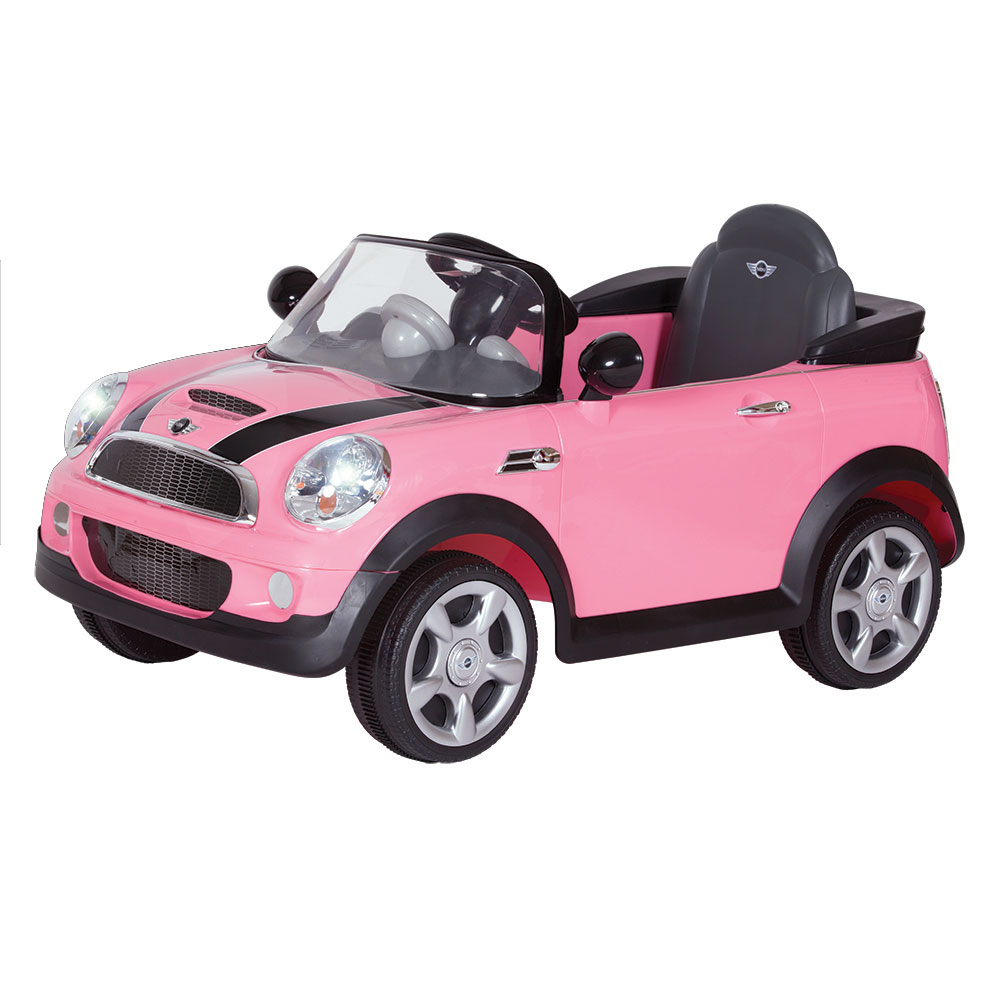 pink mini cooper 6v ride on with remote control
